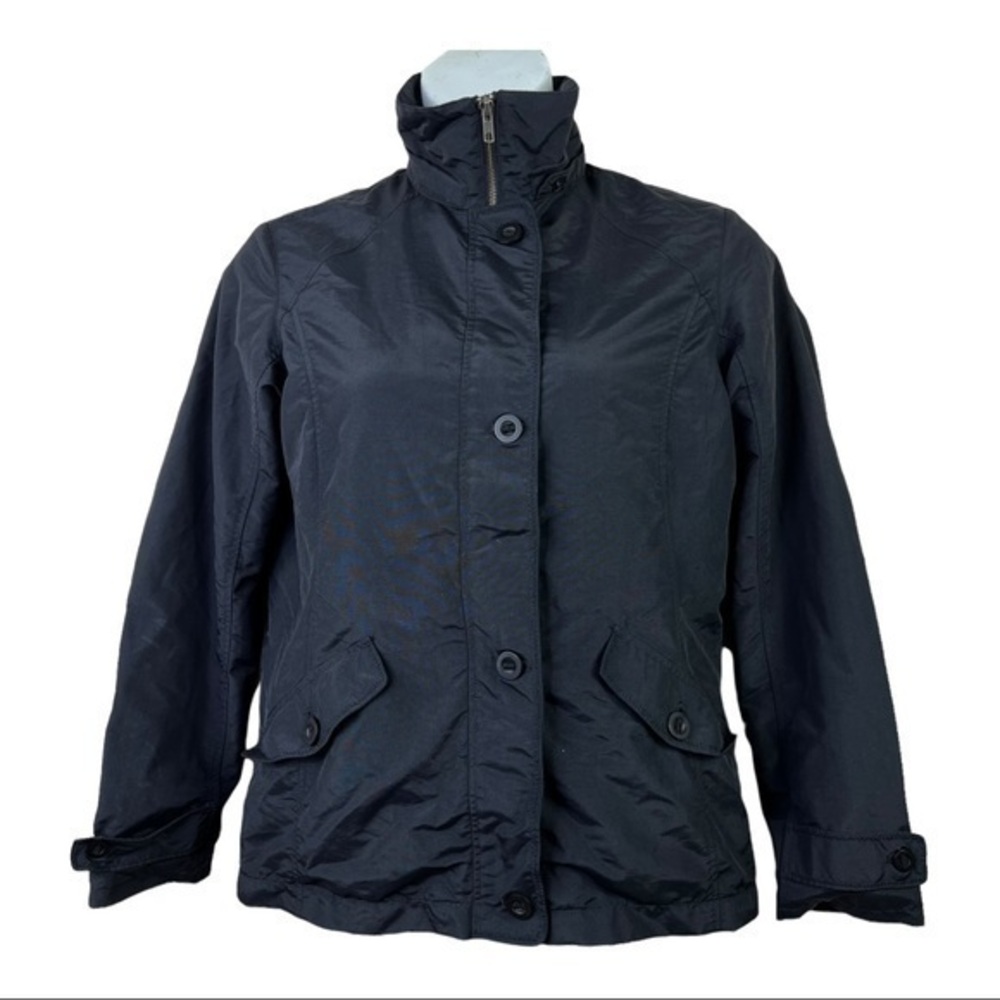 Lands’End Women Jacket Black Buttons Zipper Size S